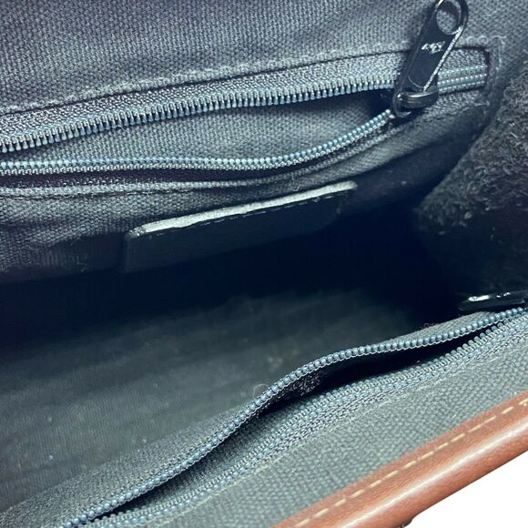 Brighton Handbag Purse Retro Women's Black Brown Leather Classic 8"x 9"x 3.5" - Picture 7 of 16